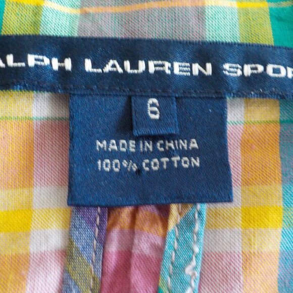 Ralph Lauren Sport Blazer Jacket - Multicolor Plaid Bright Cotton- Size 6  (582) - Picture 2 of 7